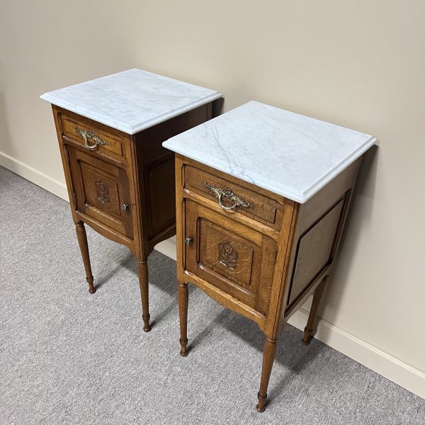 Pair of French Oak Bedside Cabinets
