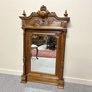 French Carved Walnut Wall Mirror