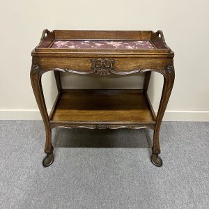 Vintage French Oak Drinks Trolley