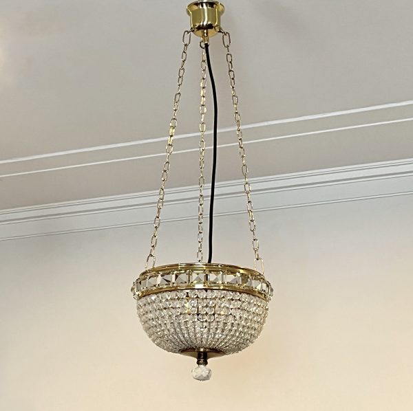 Vintage Regency Style Basket Chandelier