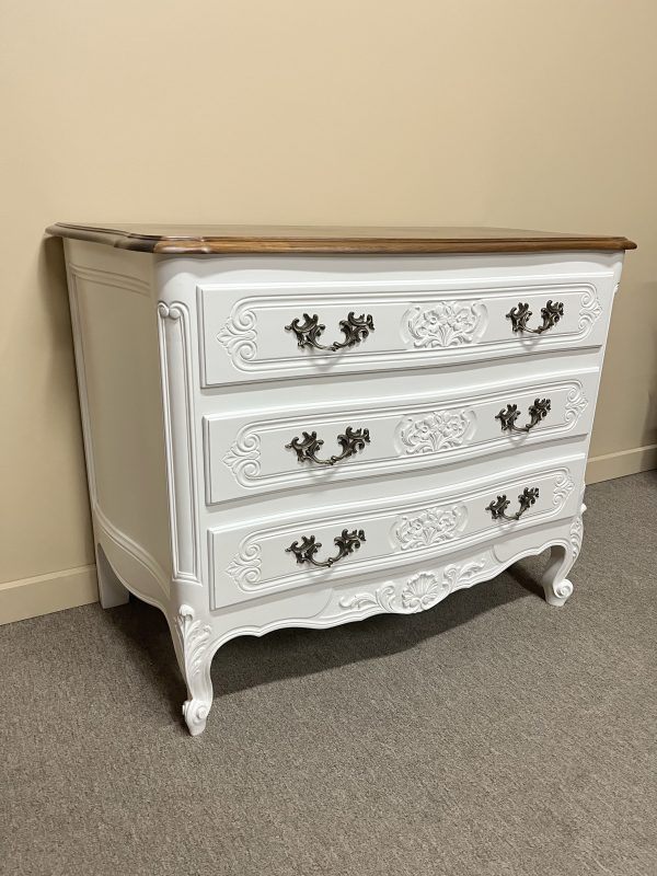 French Parquetry Top Painted Commode