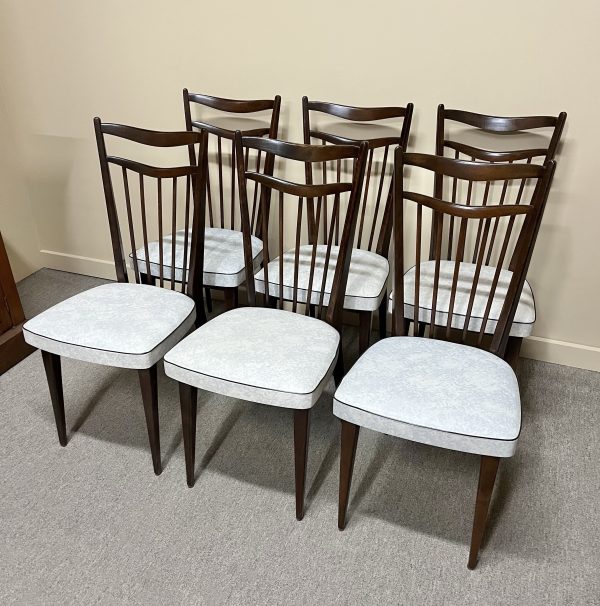 Set of 6 French Mid-century Dining Chairs