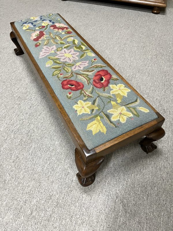 1920's footstool with ball-and-claw feet