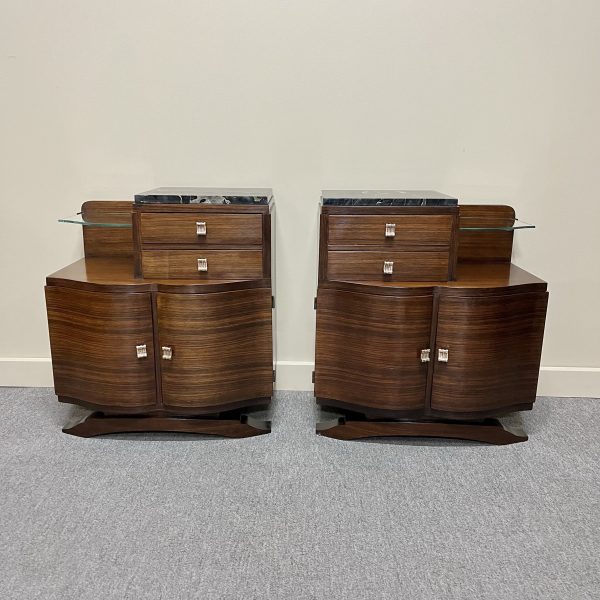 Fine Pair of French Art Deco Bedsides
