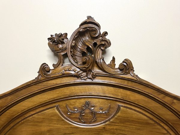 Antique French Walnut Queen Size Bedhead