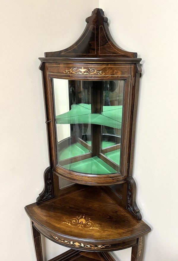 19th Century Inlaid Corner Cabinet