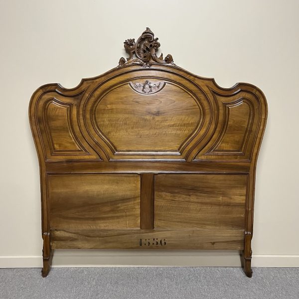 Antique French Walnut Queen Size Bedhead