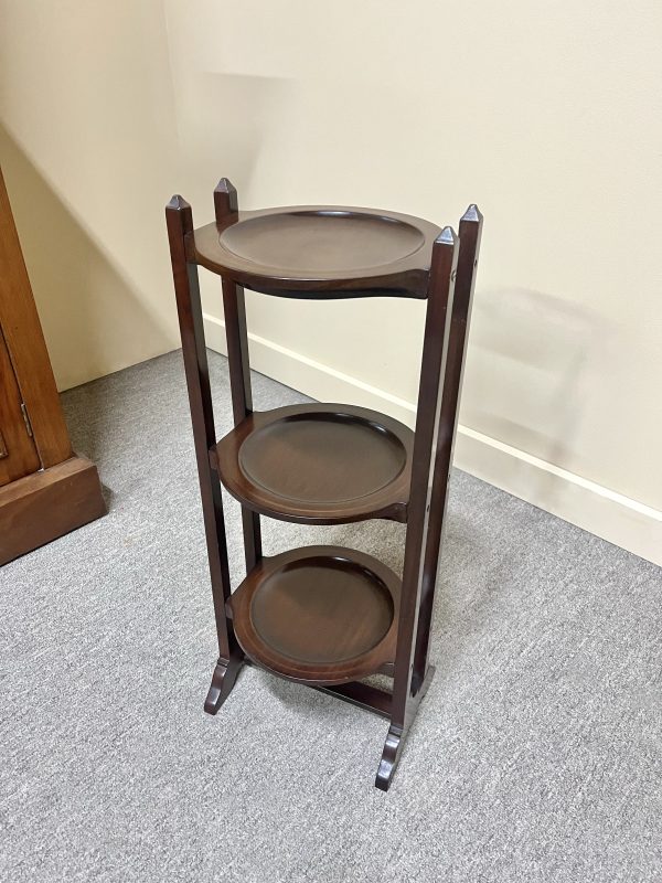 Edwardian Folding Mahogany Cake Stand