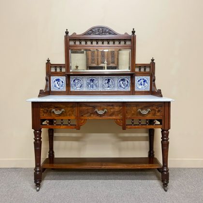 Late Victorian Washstand With Minton Tiles