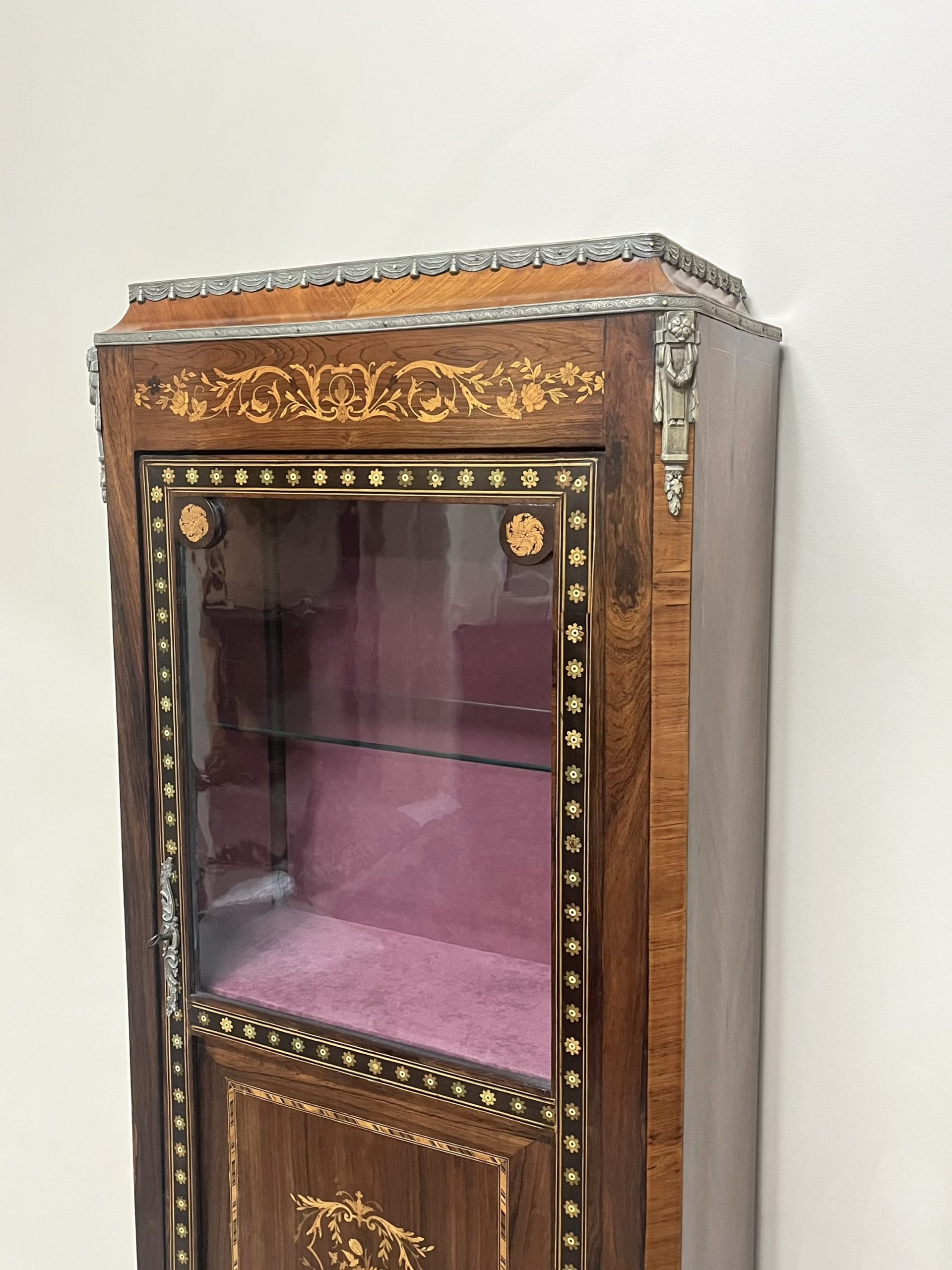 19th Century French Marquetry Vitrine 19th Century French Marquetry Vitrine