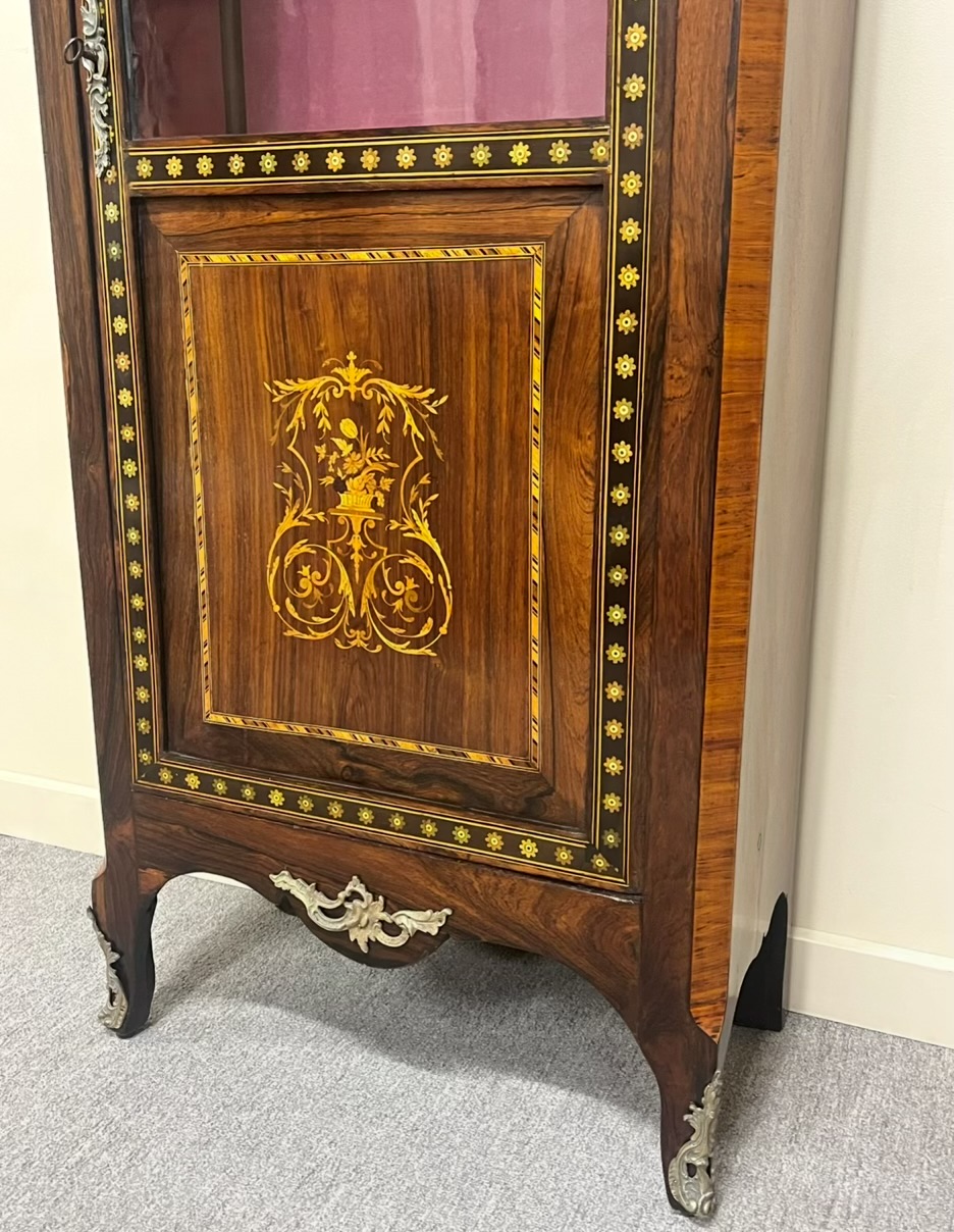 19th Century French Marquetry Vitrine 19th Century French Marquetry Vitrine