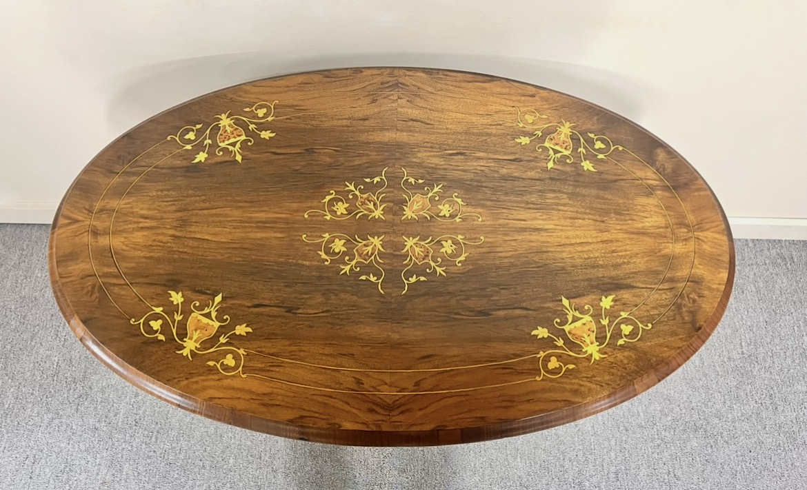 19th Century Victorian Inlaid Walnut Table 19th Century Victorian Inlaid Walnut Table
