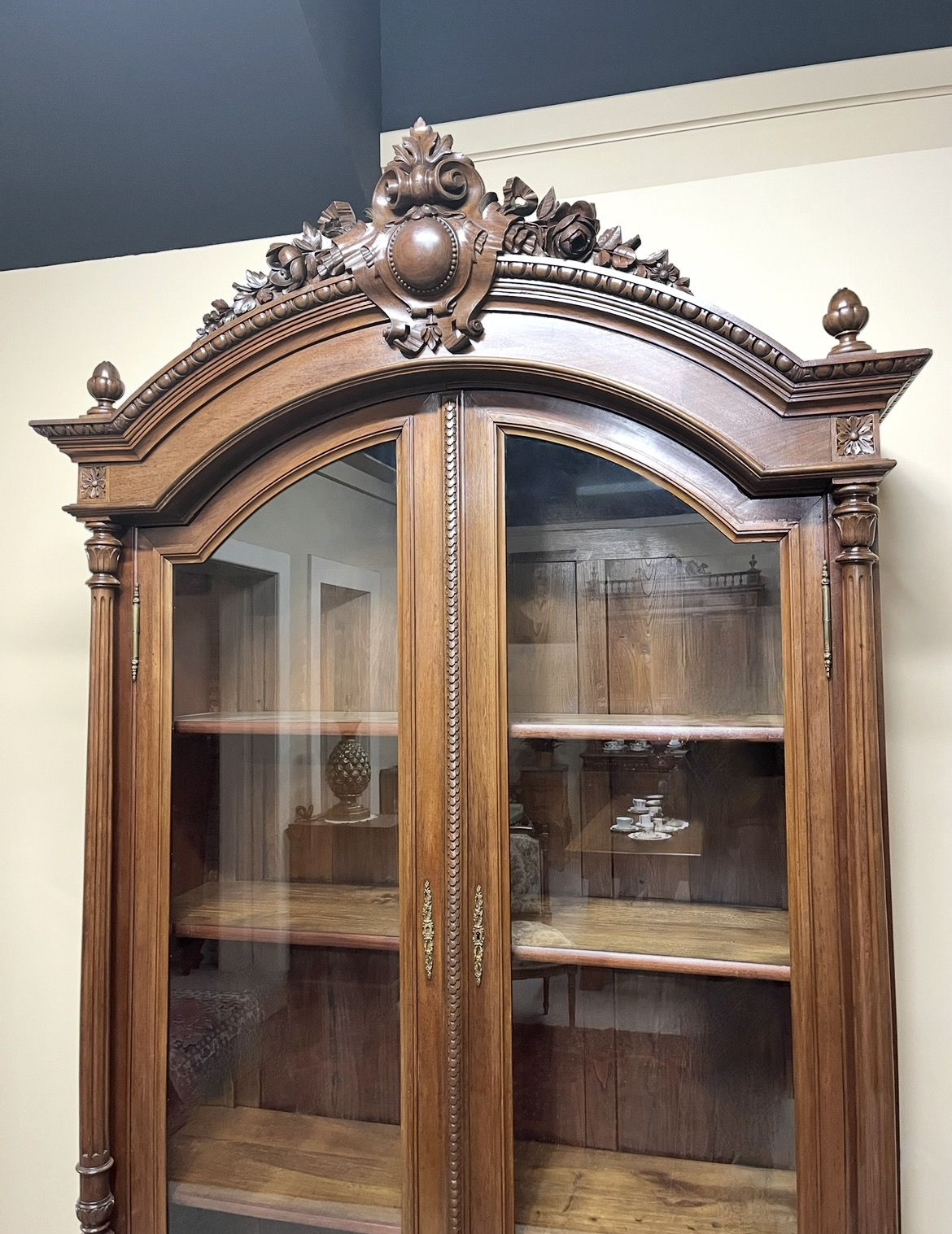 French Louis XVI Style Walnut Vitrine French Louis XVI Style Walnut Vitrine