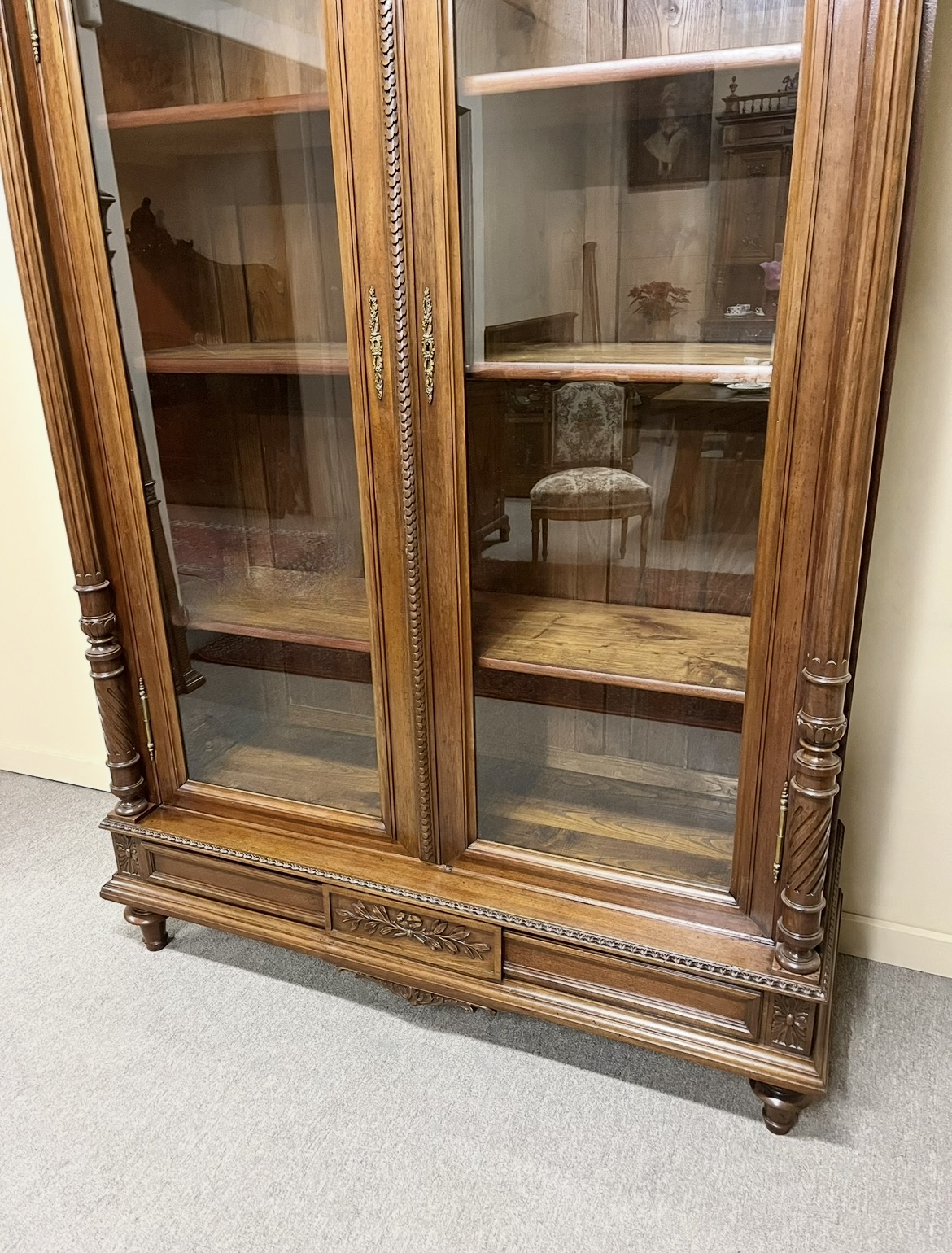 French Louis XVI Style Walnut Vitrine French Louis XVI Style Walnut Vitrine