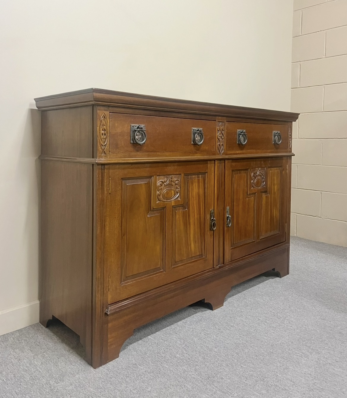English Arts & Crafts Walnut Sideboard English Arts & Crafts Walnut Sideboard