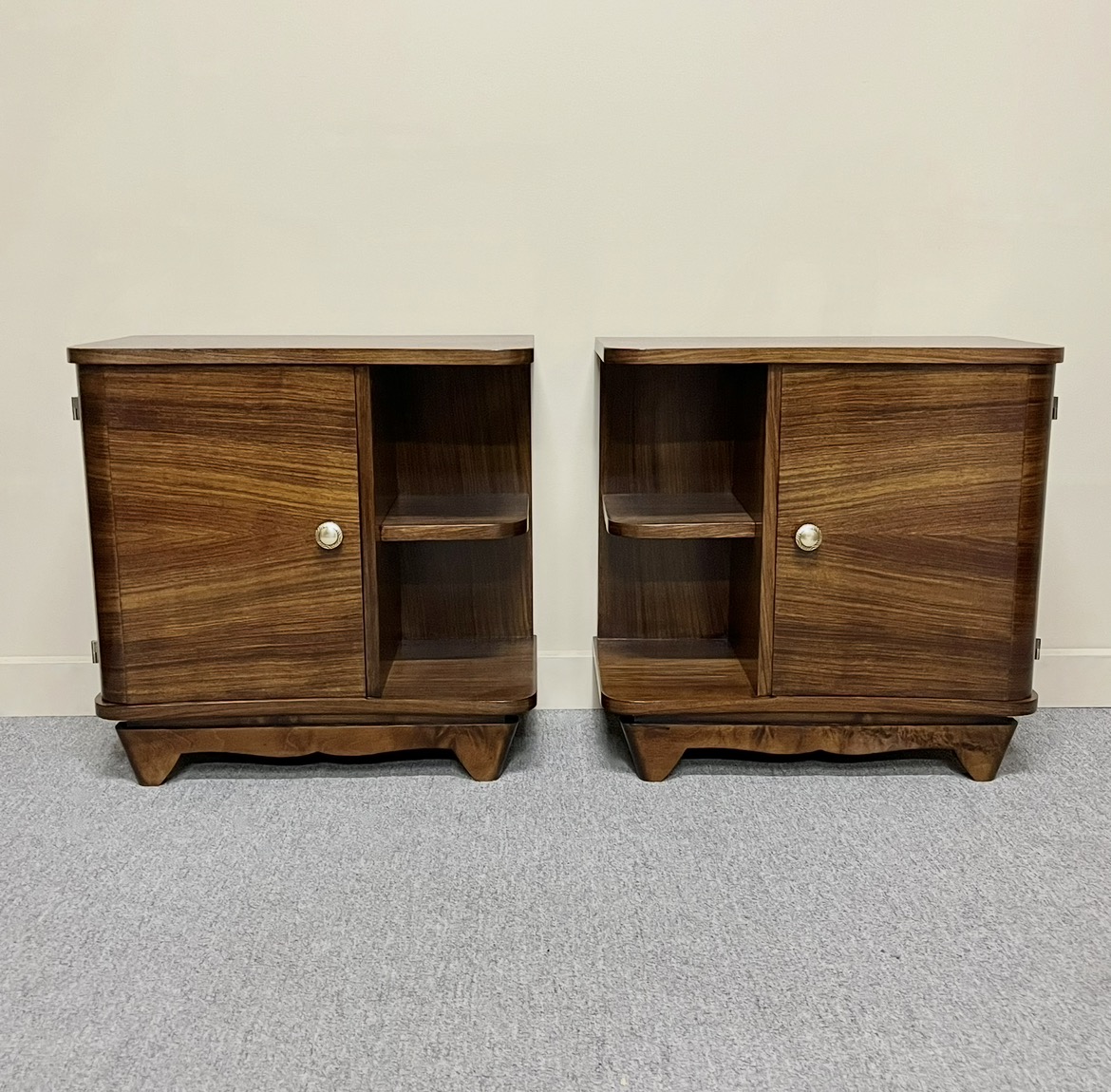 1940's French Rosewood Bedside Cabinets 1940's French Rosewood Bedside Cabinets