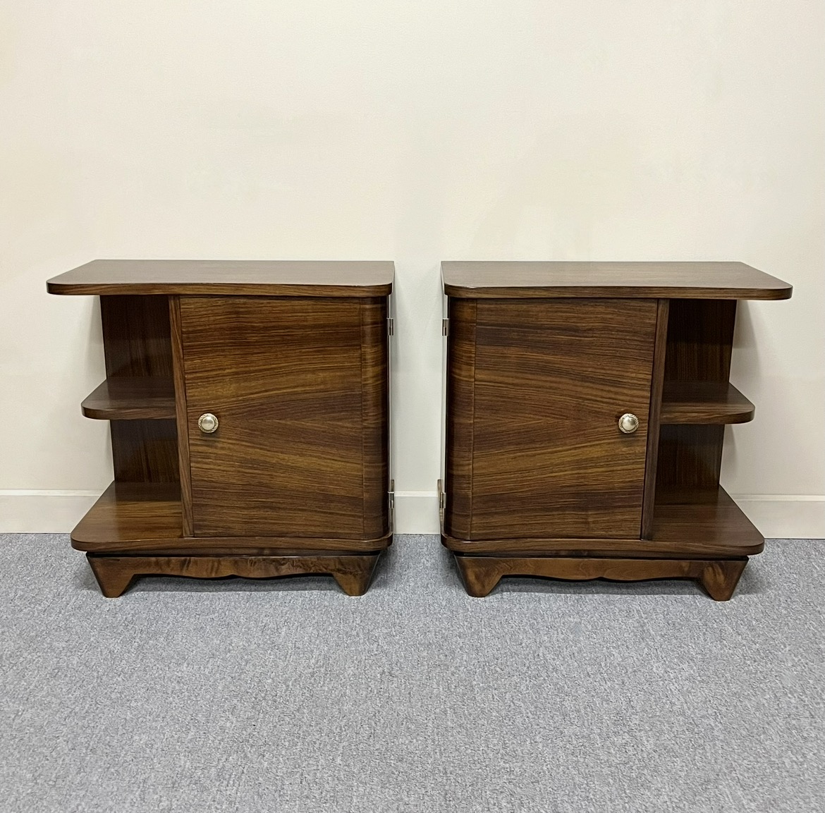 1940's French Rosewood Bedside Cabinets 1940's French Rosewood Bedside Cabinets