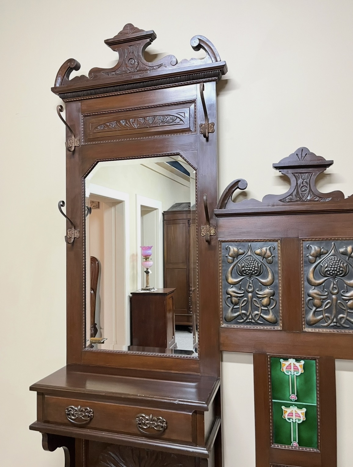 Art Nouveau Hallstand With Seat Art Nouveau Hallstand With Seat