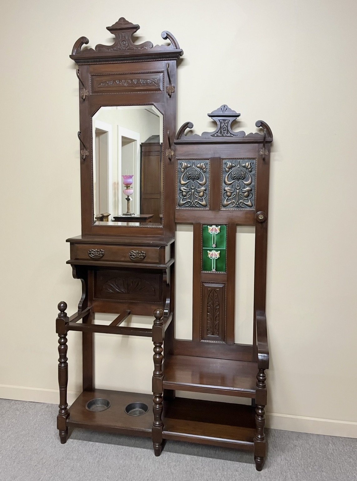 Art Nouveau Hallstand With Seat Art Nouveau Hallstand With Seat