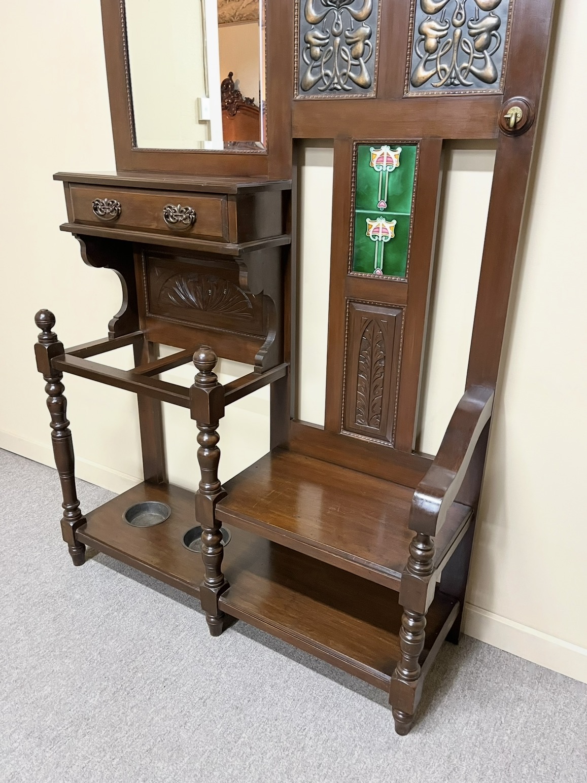 Art Nouveau Hallstand With Seat Art Nouveau Hallstand With Seat
