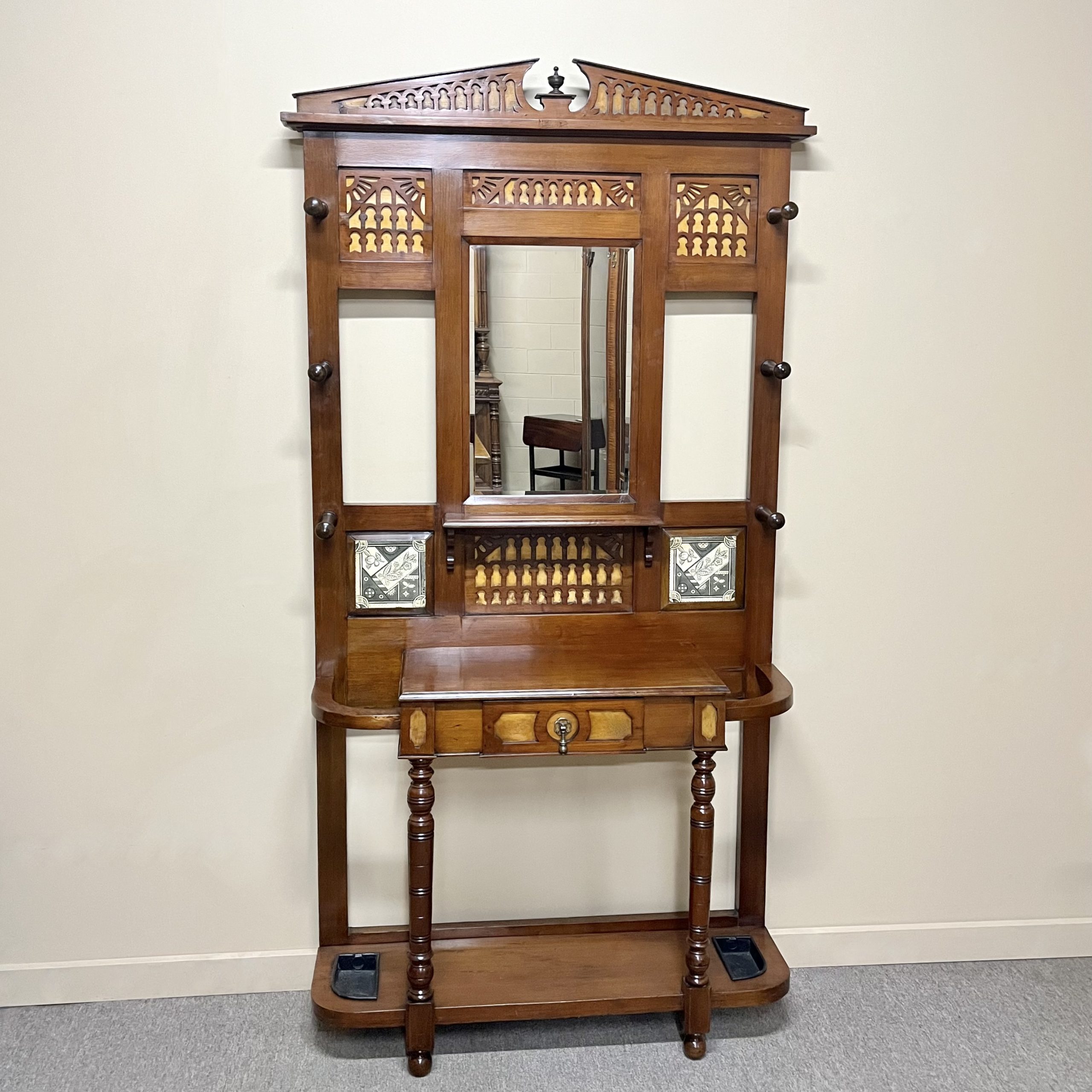 Late 19th Century Walnut Hallstand Late 19th Century Walnut Hallstand