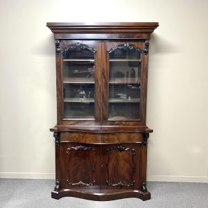 19th Century Flame Mahogany Bookcase