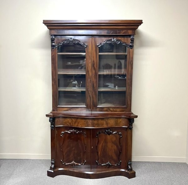 19th Century Flame Mahogany Bookcase
