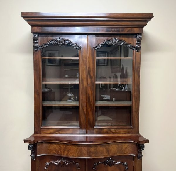 19th Century Flame Mahogany Bookcase