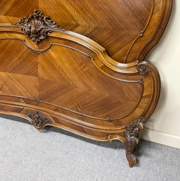 Fine French Walnut Double Bed