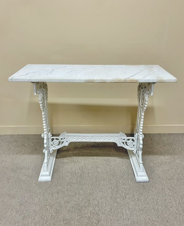 Victorian Marble Top Cast Iron Table