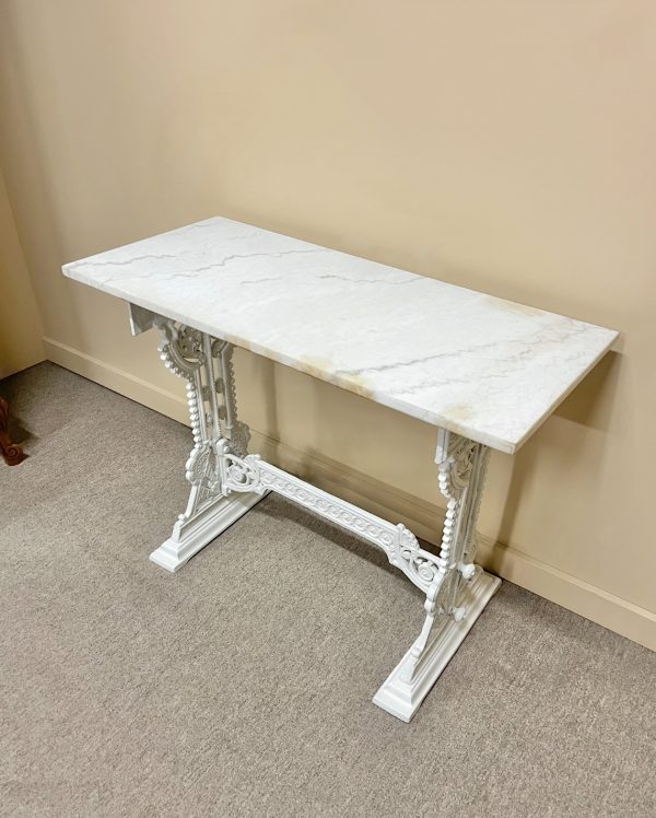 Victorian Marble Top Cast Iron Table