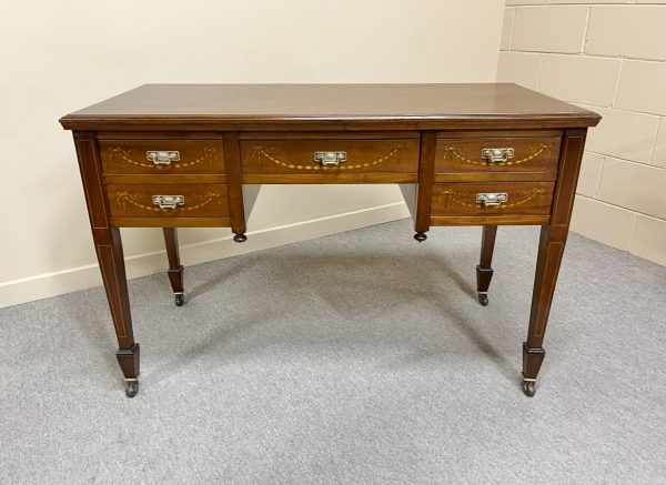 English Sheraton Revival Inlaid Writing Table
