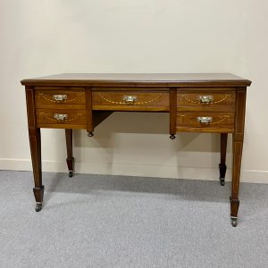 English Sheraton Revival Inlaid Writing Table