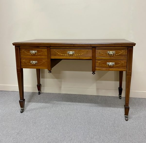 English Sheraton Revival Inlaid Writing Table
