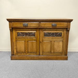 Edwardian English Oak 2-Door Sideboard