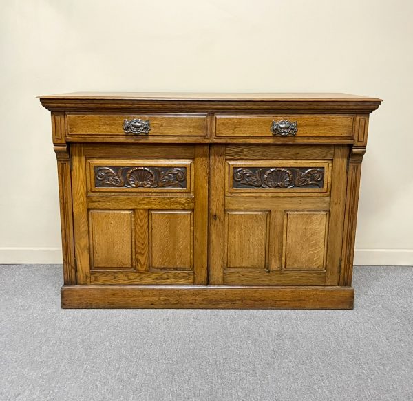 Edwardian English Oak 2-Door Sideboard