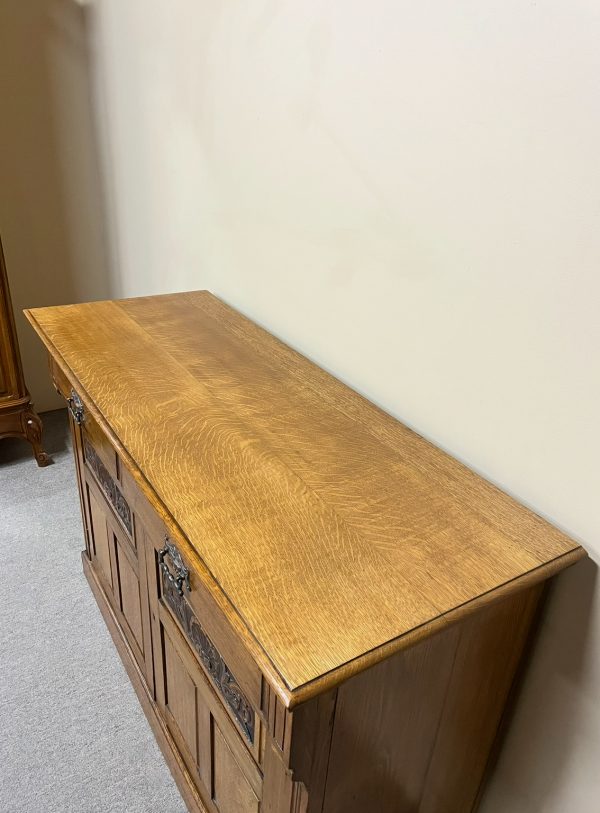 Edwardian English Oak 2-Door Sideboard