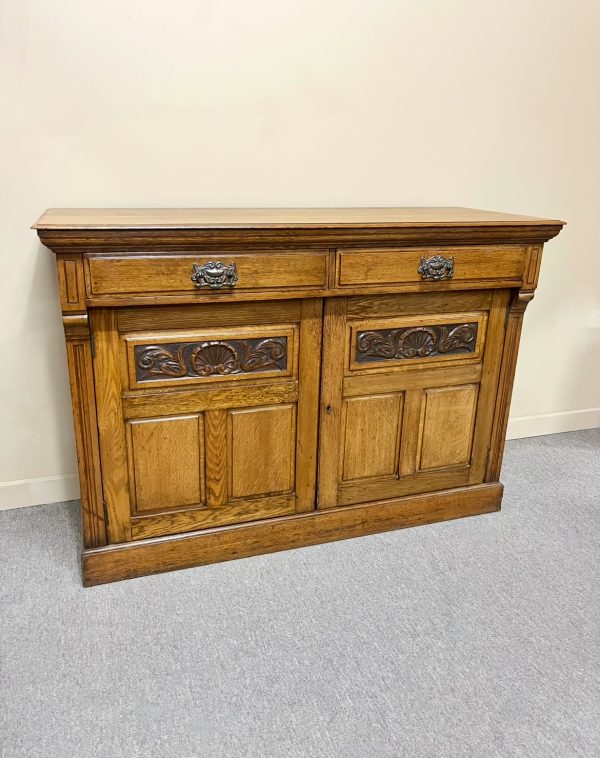 Edwardian English Oak 2-Door Sideboard
