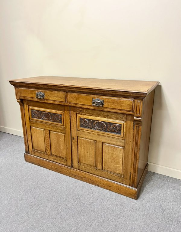 Edwardian English Oak 2-Door Sideboard