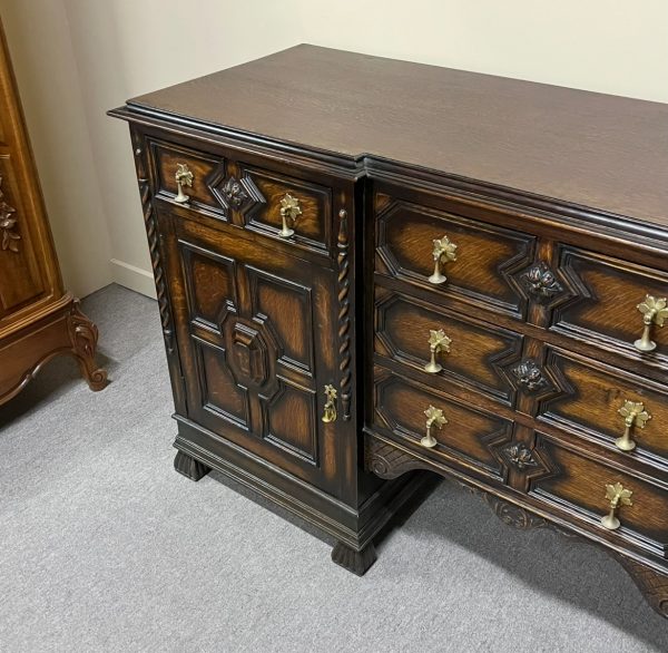 Antique Jacobean Revival Oak Sideboard