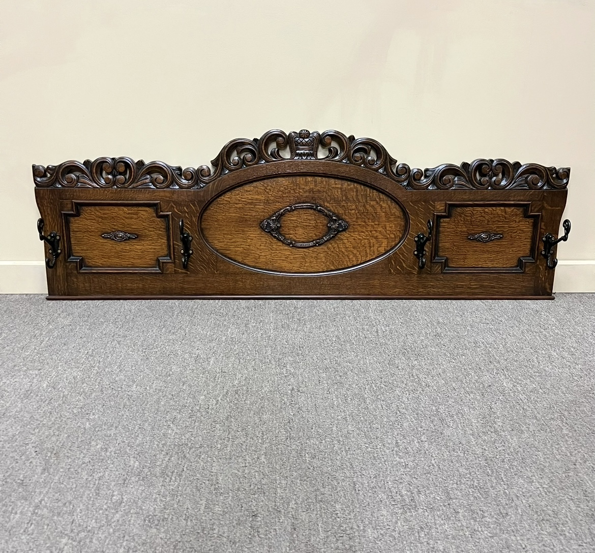 1920's English Oak Coat Rack