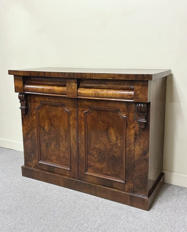 19th Century Figured Walnut 2-Door Sideboard