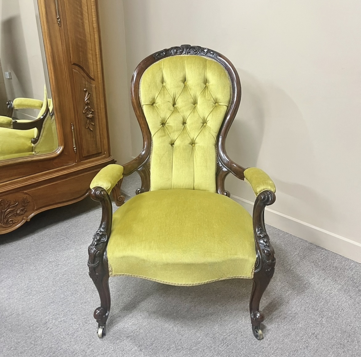 19th Century Walnut Armchair