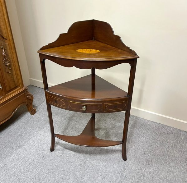 19th Century Mahogany Corner Washstand