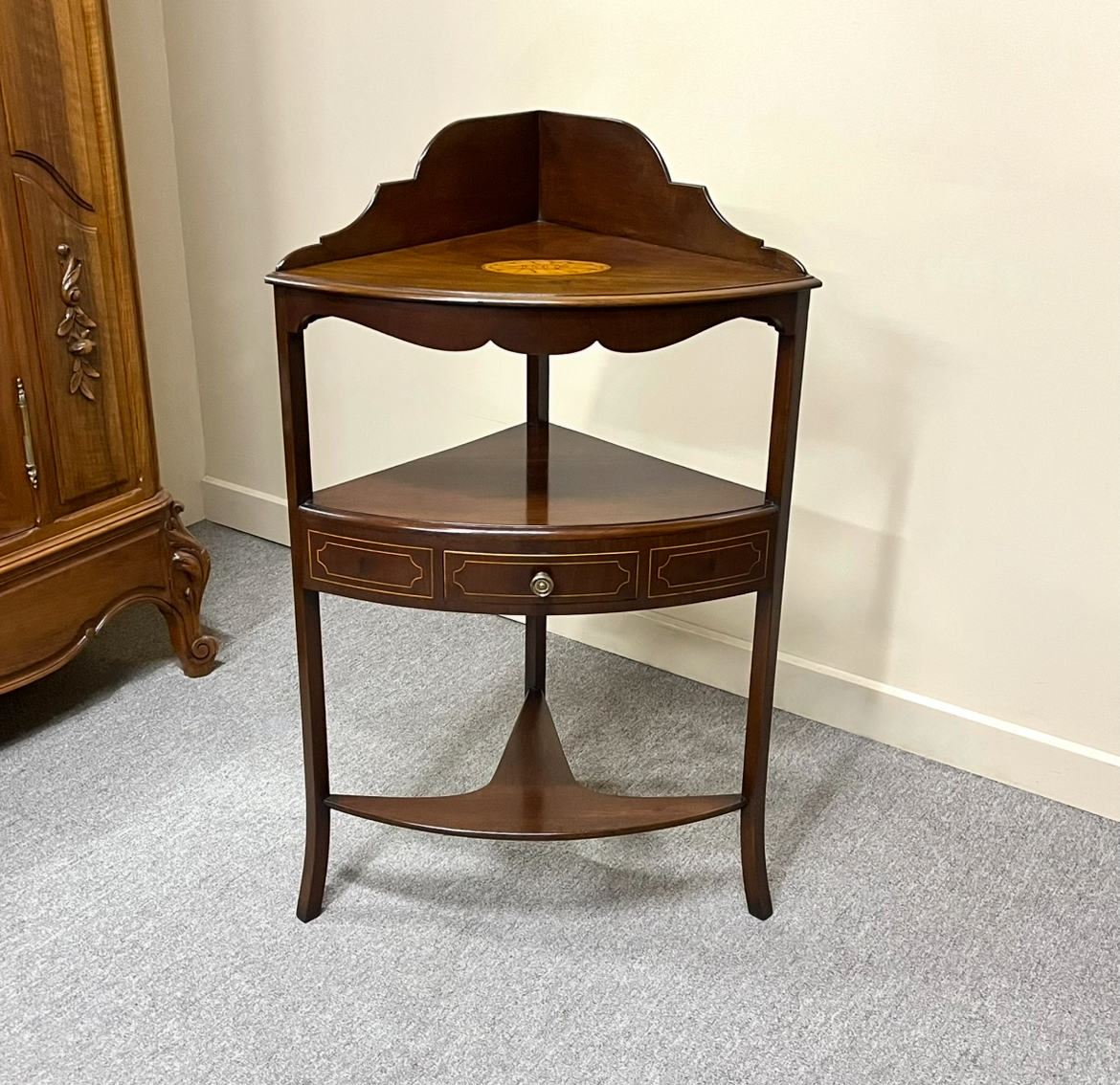 19th Century Mahogany Corner Washstand