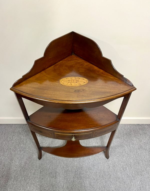 19th Century Mahogany Corner Washstand