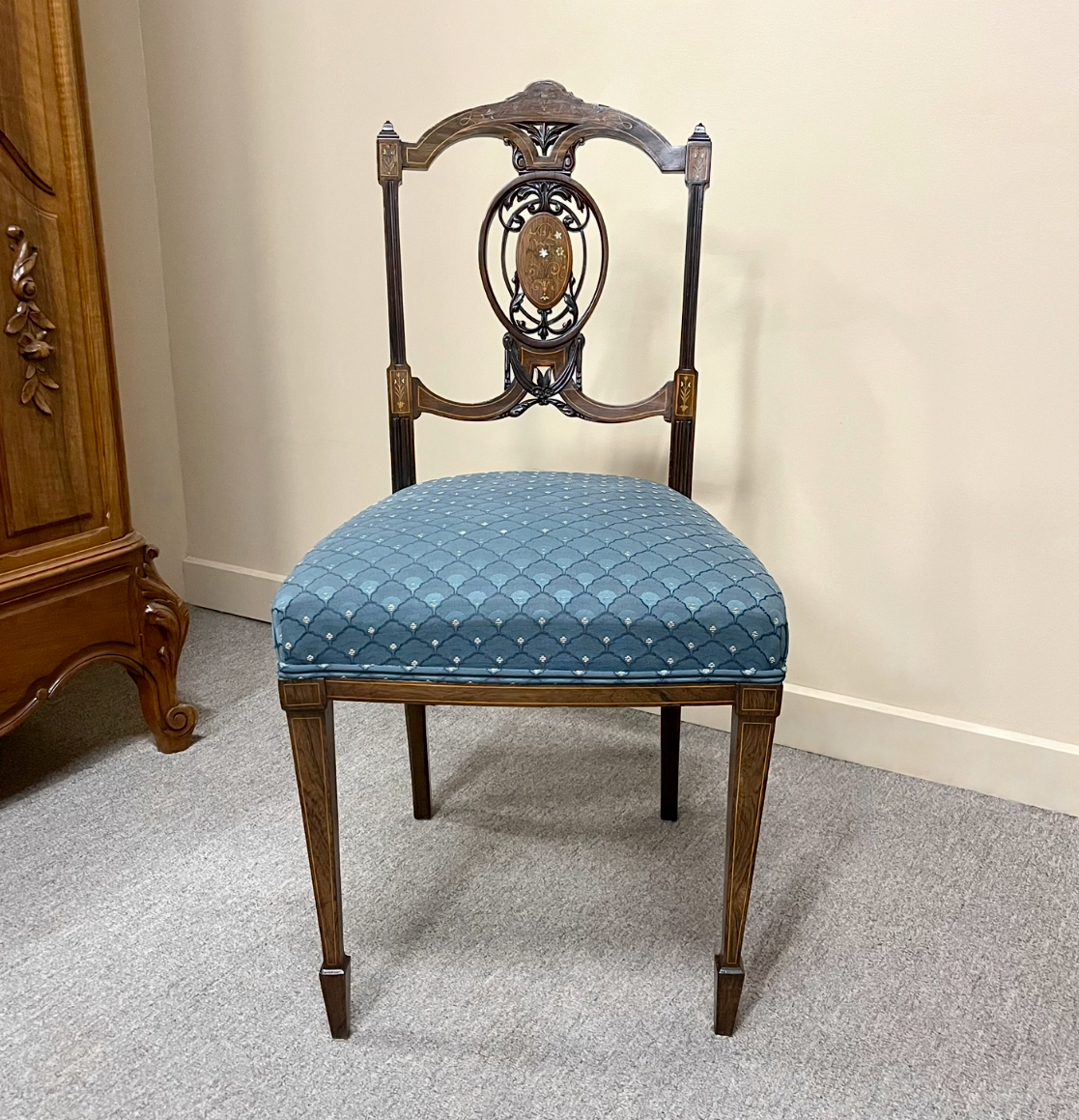 Fine Inlaid Sheraton Revival Chair