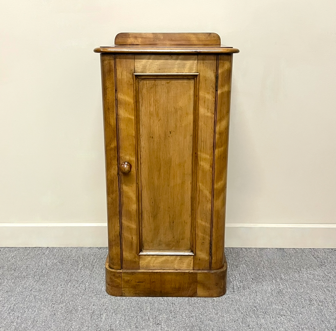 Victorian Satin Birch Bedside Cabinet