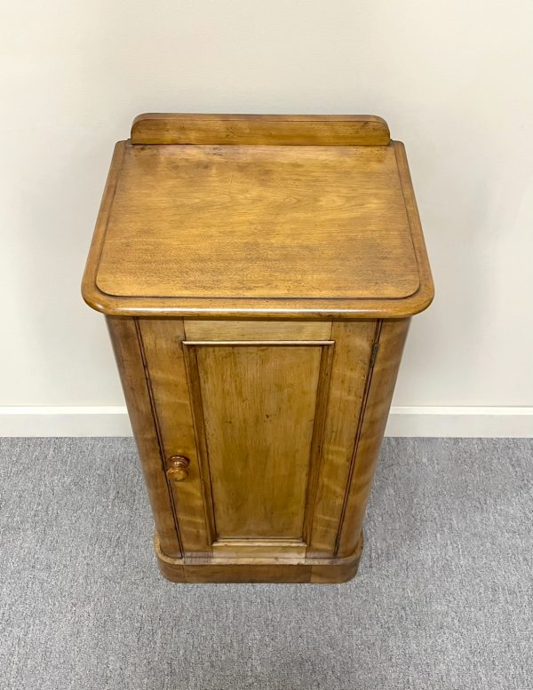 Victorian Satin Birch Bedside Cabinet