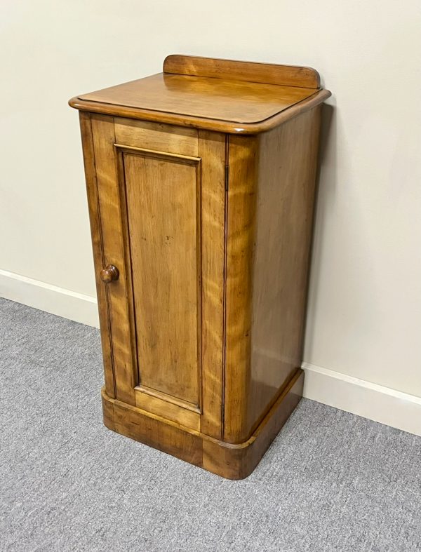 Victorian Satin Birch Bedside Cabinet
